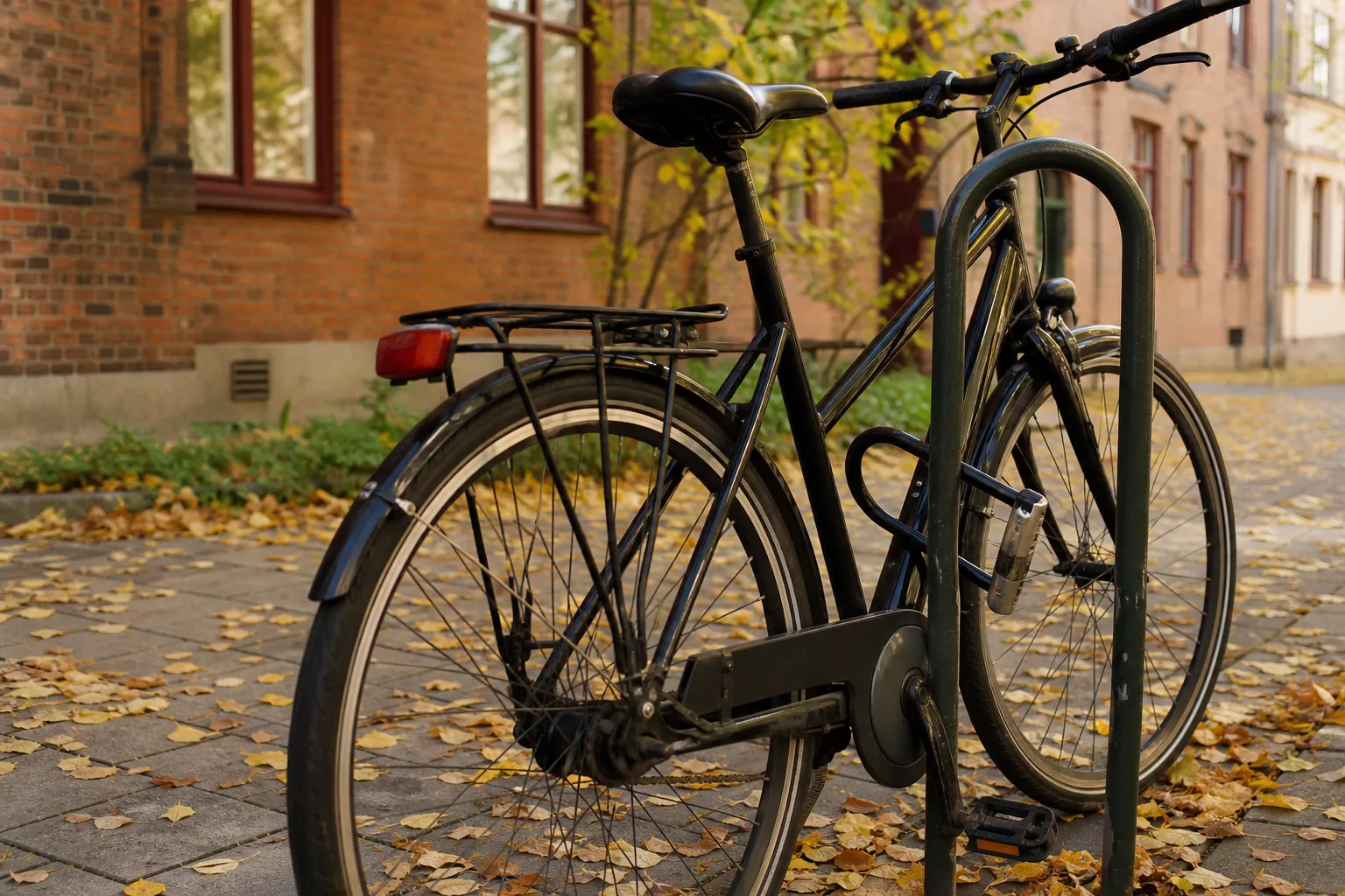 Cykel låst med godkänt lås